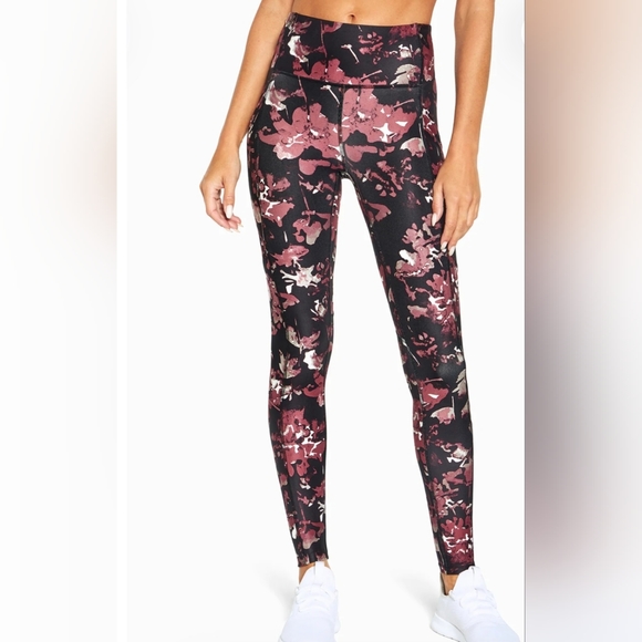 Marika Alison Side Pocket Legging ~ CORDOVAN WATERCOLOR FLORAL MIX ~ Med NWT - Picture 5 of 6